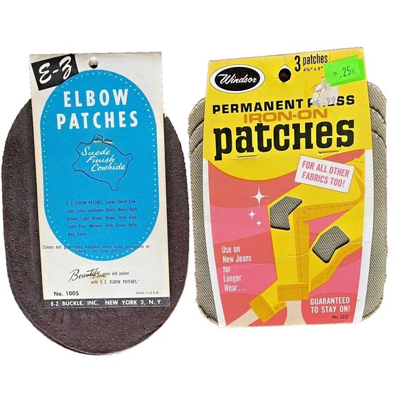 Vintage Clothing Patches Leather Suede Elbow Knee Sew-On Iron-On Repair Lot - Picture 3 of 3